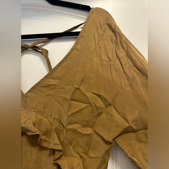 NWT SANCIA BROWN RUFFLE JUMPSUIT - Picture 8 of 9